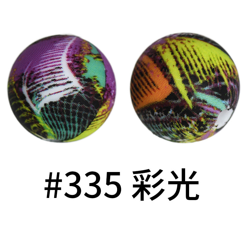 Wholesale 50pcs 16mm Print Silicone Beads Colorful Silicone Water Transfer Beads